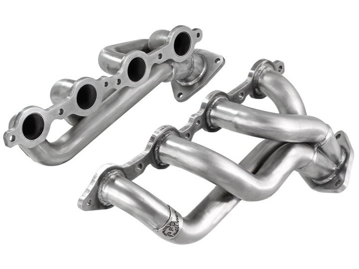 aFe Power Twisted Steel Headers 409 Stainless Steel 02-13 GM Silverado/Sierra 1500 V8 GMT800/GMT900 - Bull Strap