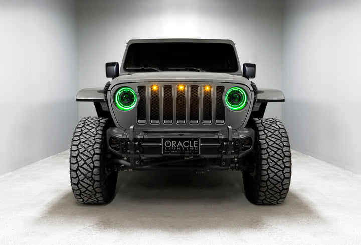 Oracle Oculus Bi-LED Projector Headlights for Jeep JL/Gladiator JT - w/ BC1 Controller - Bull Strap