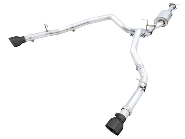 AWE Tuning 19-21 RAM 1500 5.7L (w/Cutouts) 0FG Dual Rear Exit Cat-Back Exhaust - Diamond Black Tips - Bull Strap