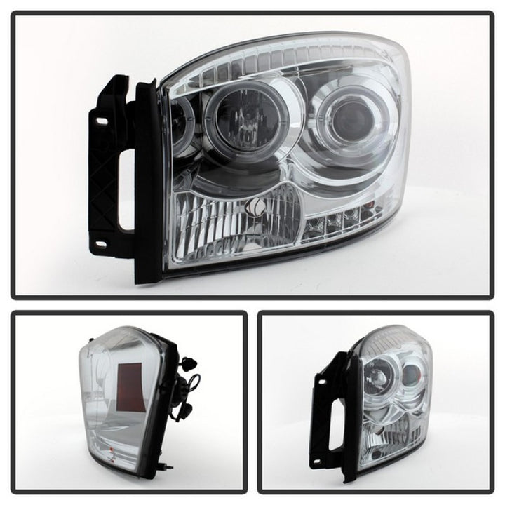 Spyder Dodge Ram 1500 06-08/Ram 2500 06-09 Projector Headlights LED Halo LED Chrm PRO-YD-DR06-HL-C - Bull Strap