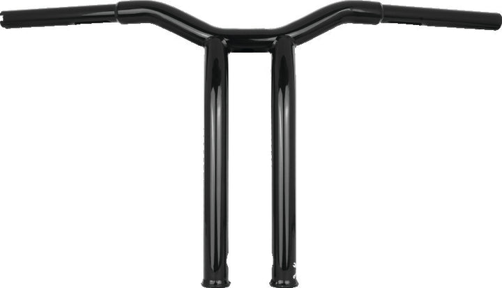 Burly Brand Dominator Raked Bar 14in - Gloss Black - Bull Strap