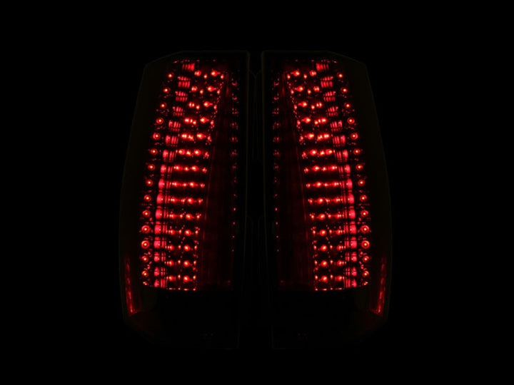 ANZO 2007-2011 Cadillac Escalade LED Taillights Chrome - Bull Strap