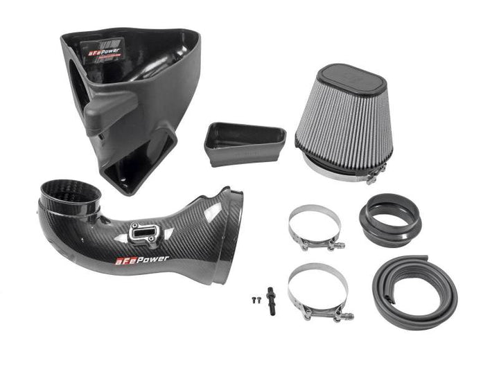 aFe 17-12 Chevrolet Camaro ZL1 (6.2L-V8) Track Series Carbon Fiber CAI System w/ Pro-DRY S Filters - Bull Strap