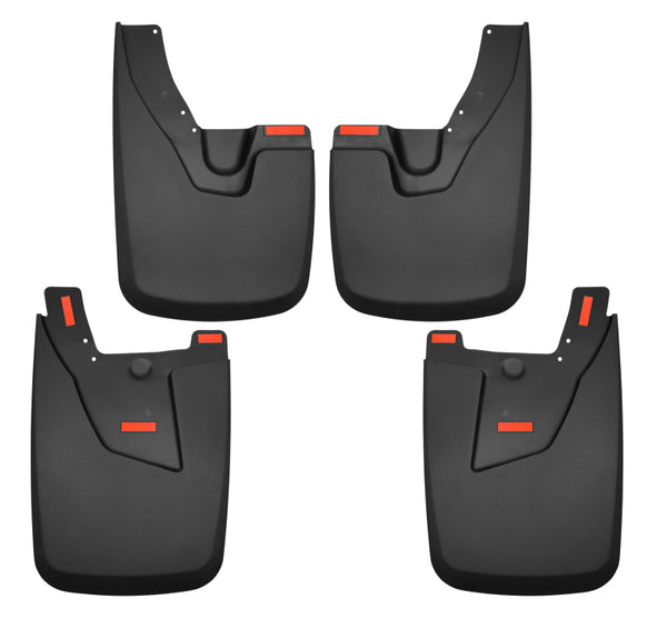 Husky Liners 19-22 Ram 2500/3500 with OEM Fender Flares Custom-Molded Front & Rear Mud Guards - Bull Strap