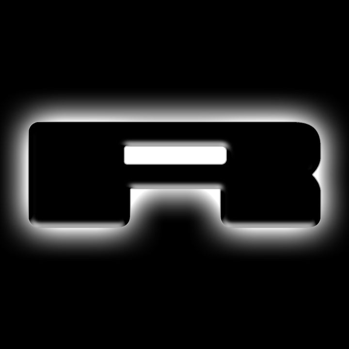 ORACLE Lighting Universal Illuminated LED Letter Badges - Matte Blk Surface Finish - R - Bull Strap