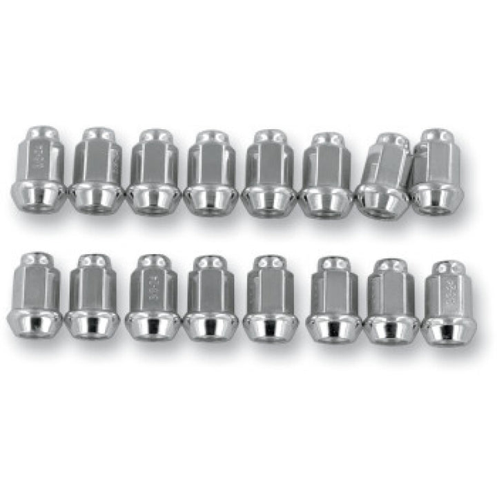 Raceline Conical Lug Nuts - 10mm x 1.25 - 16 Pack - Chrome - Bull Strap