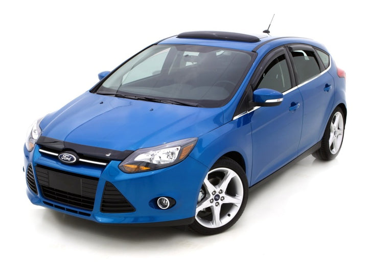 AVS 12-18 Ford Focus Ventvisor Outside Mount Window Deflectors 4pc - Smoke - Bull Strap