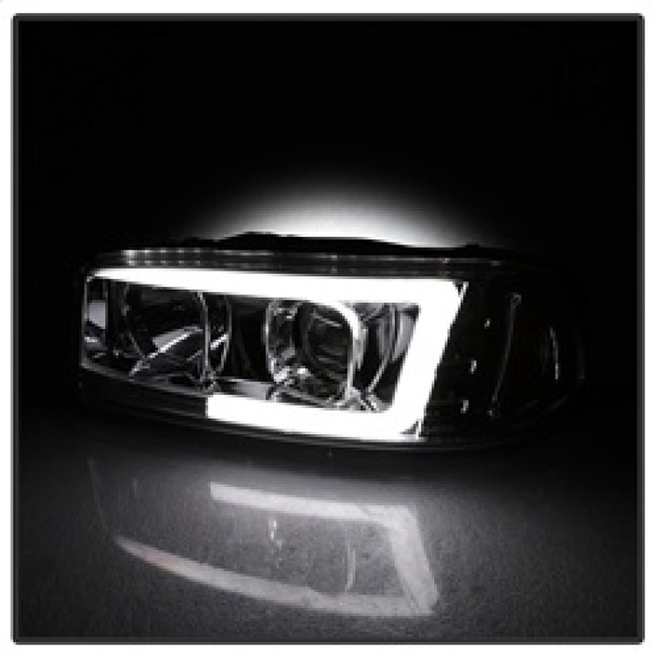 Spyder GMC Sierra 1500/2500/3500 99-06 V2 Projector Headlights - DRL - Chrome PRO-YD-CDE00V2-LB-C - Bull Strap