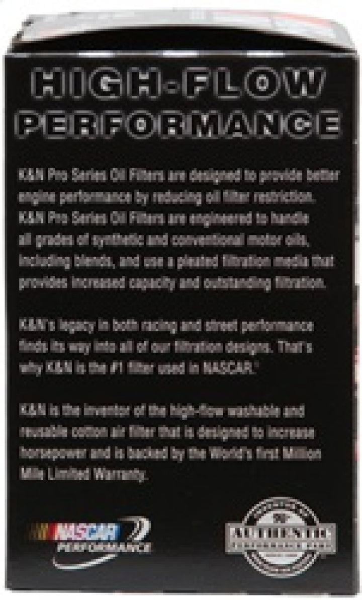 K&N Oil Filter for Ford/Lincoln/Mercury/Mazda/Chrysler/Dodge/Jeep/Jaguar 3in OD x 5.063in H - Bull Strap