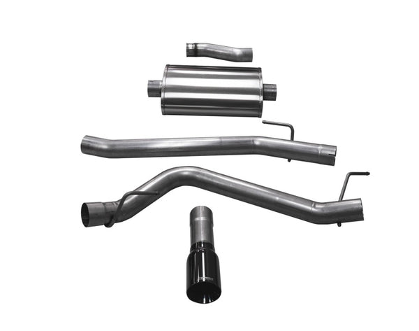 Corsa 20-25 Jeep Gladiator JT 3.6L Single Side Exit Cat-Back Exhaust System w/ Single 4in Black Tip - Bull Strap