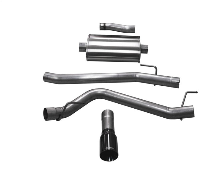 Corsa 20-25 Jeep Gladiator JT 3.6L Single Side Exit Cat-Back Exhaust System w/ Single 4in Black Tip - Bull Strap