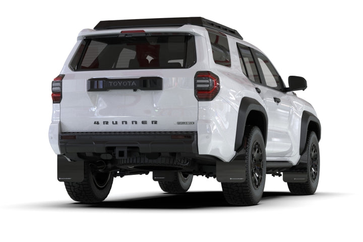Rally Armor 2025+ Toyota 4Runner Black UR Mud Flap w/ White Logo - Bull Strap