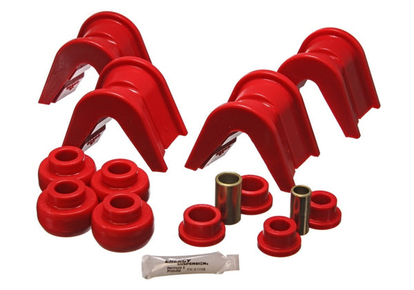 Energy Suspension 76-77 Ford Bronco/66-72 F-100/F-150 Red 4 Deg Offset Complete 14 Pc C-Bushing Set - Bull Strap