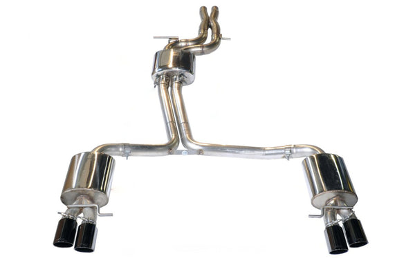 AWE Tuning Audi B8 / B8.5 S4 3.0T Touring Edition Exhaust - Diamond Black Tips (90mm) - Bull Strap