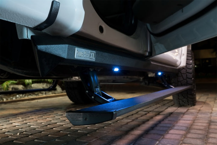 AMP Research 20-23 Chevy Silverado 1500 Crew Cab PowerStep XL - Black (Incl OEM Style Illumination) - Bull Strap