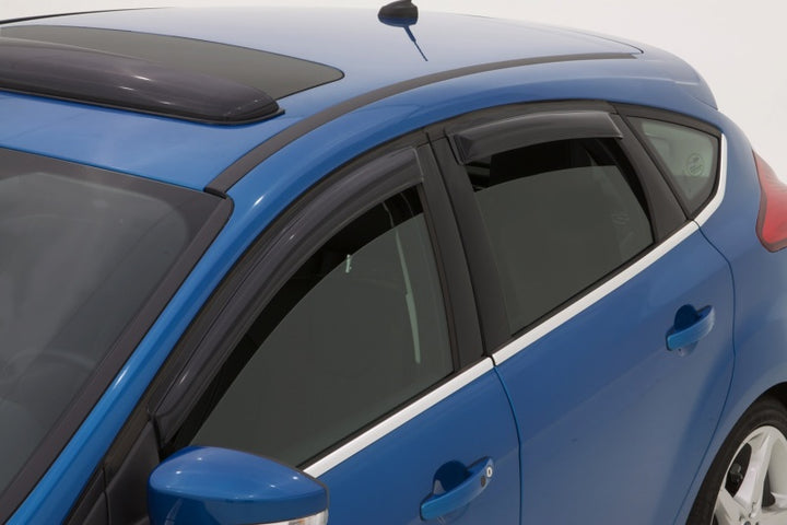 AVS 12-18 Ford Focus Ventvisor Outside Mount Window Deflectors 4pc - Smoke - Bull Strap