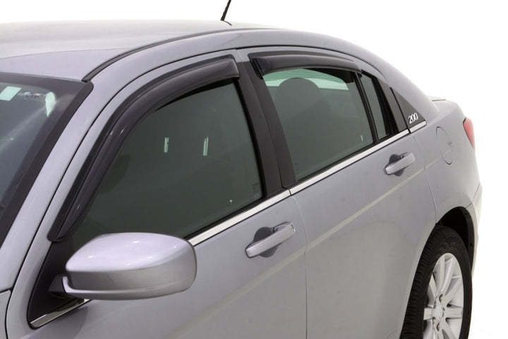 AVS 07-10 Chrysler Sebring Ventvisor Outside Mount Window Deflectors 4pc - Smoke - Bull Strap