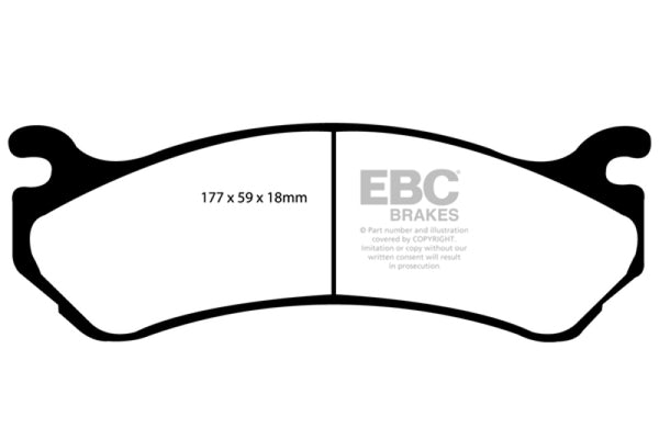 EBC 02 Cadillac Escalade 5.3 (Akebono rear caliper) Greenstuff Front Brake Pads - Bull Strap