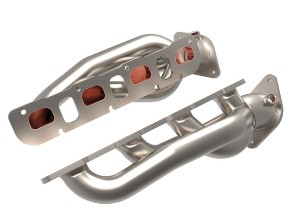aFe Power Twisted Steel 304SS Shorty Header 2021 Ram 1500 TRX V8-6.2L - Bull Strap