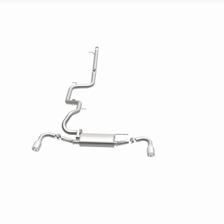 MagnaFlow 10-12 Mazda 3 L4 2.5L Hatchback Split Rear Exit Stainless Cat Back Performance Exhaust - Bull Strap