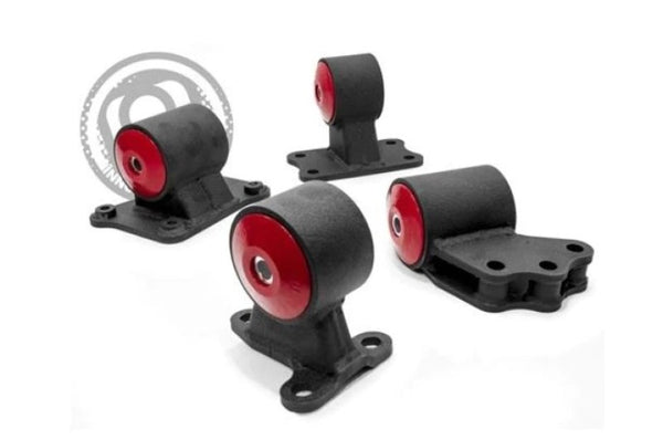 Innovative 91-99 Mitsubishi 3000GT / GTO 6G72 Black Steel Mounts 75A Bushings - Bull Strap