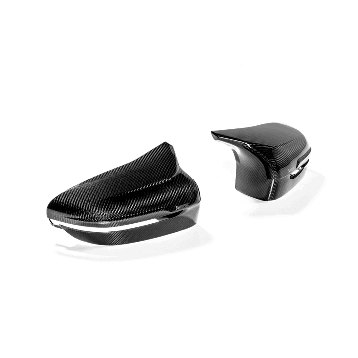 Akrapovic 2018+ BMW M5 (F90) / 2020 BMW M8 (F91/F92) Carbon Fiber Mirror Cap Set - High Gloss - Bull Strap