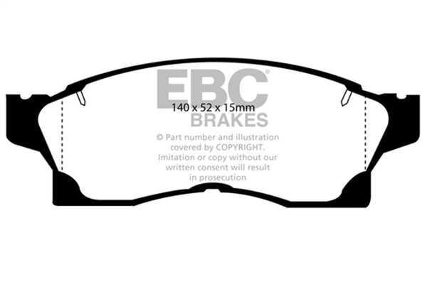 EBC 91-92 Toyota MR2 2.0 Turbo Yellowstuff Front Brake Pads - Bull Strap