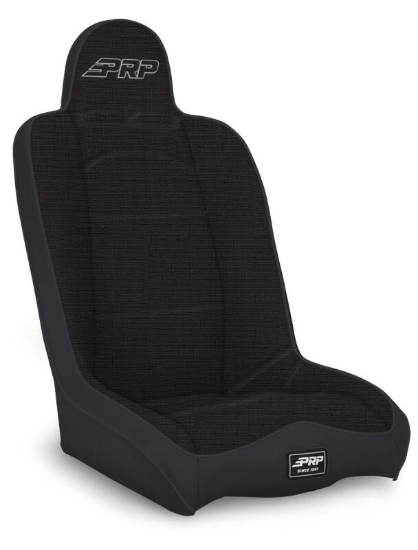 PRP Daily Driver High Back Suspension Seat (Two Neck Slots) - All Black - Bull Strap