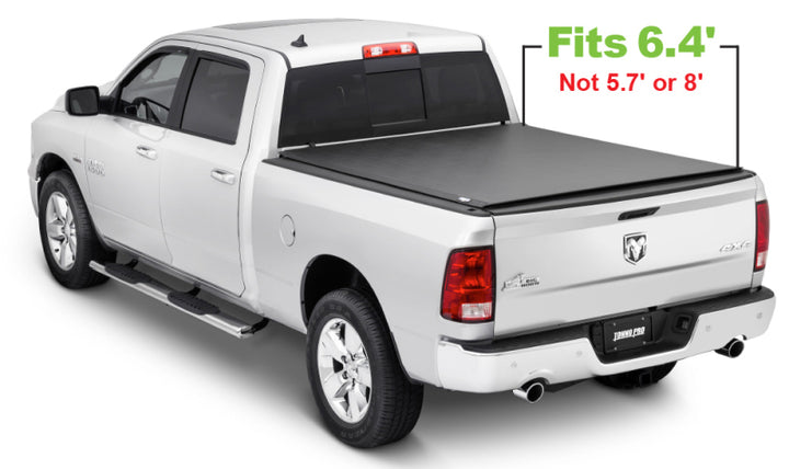 Tonno Pro 09-19 Dodge RAM 1500 6.4ft Fleetside Lo-Roll Tonneau Cover - Bull Strap