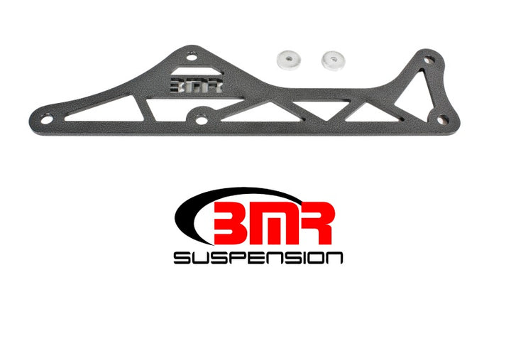 BMR 16-17 6th Gen Camaro Steel Driveshaft Tunnel Brace - Black Hammertone - Bull Strap