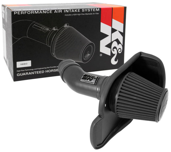 K&N 11-13 Dodge Challenger V8/12-13 Charger V8 / 12-13 Chrysler 300 Black Performance Intake Kit - Bull Strap