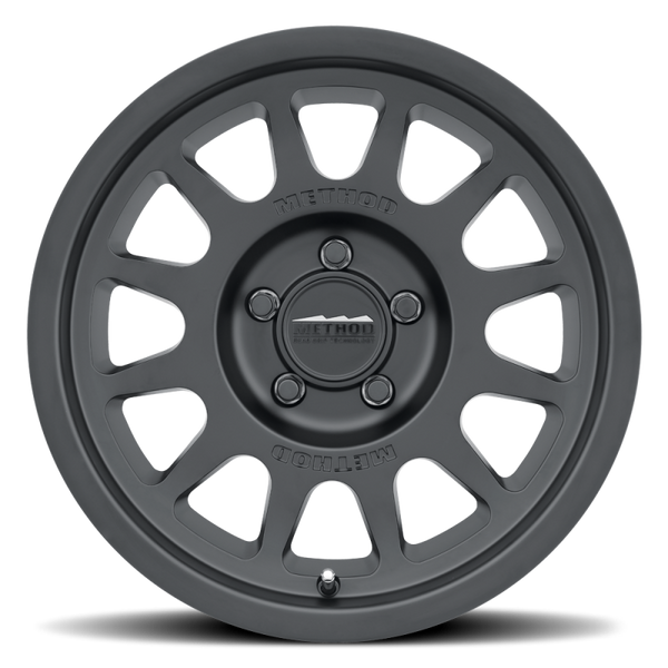 Method MR703 17x7.5 +50mm Offset 5x160 65mm CB Matte Black Wheel - Bull Strap