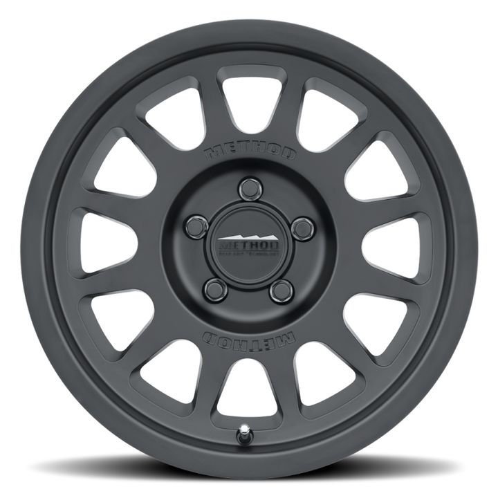 Method MR703 17x7.5 +50mm Offset 5x160 65mm CB Matte Black Wheel - Bull Strap