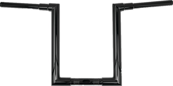 Burly Brand Jason Bar 14in - Gloss Black - Bull Strap