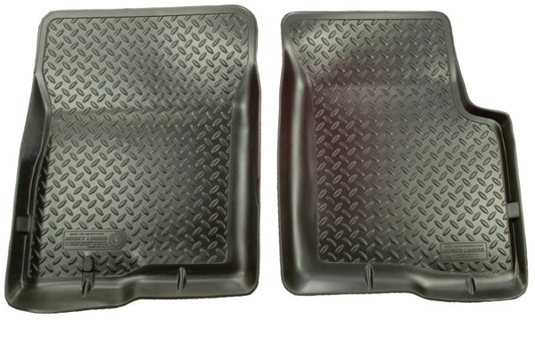 Husky Liners 01-04 Toyota Tacoma Double Cab Classic Style Black Floor Liners - Bull Strap