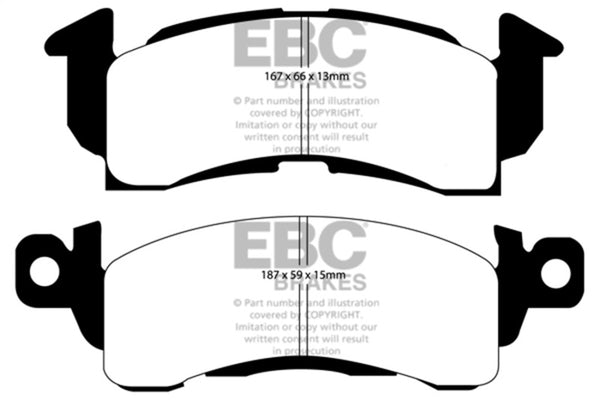 EBC 73-74 Buick Apollo 4.1 Redstuff Front Brake Pads - Bull Strap