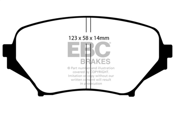 EBC 06-15 Mazda Miata MX5 2.0 Redstuff Front Brake Pads - Bull Strap