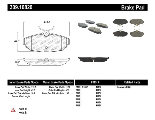 StopTech Performance 05-09 Ford Mustang Cobra/Mach 1 V6/GT / 10 Shelby/Shelby GT Rear Brake Pads - Bull Strap