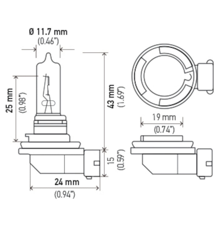 Hella Bulb H9 12V 65W PGJ19-5 T4 - Bull Strap