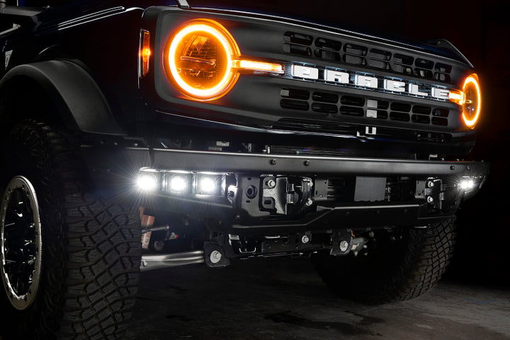 ORACLE Lighting 21-22 Ford Bronco Triple LED Fog Light Kit for Steel Bumper - White - Bull Strap