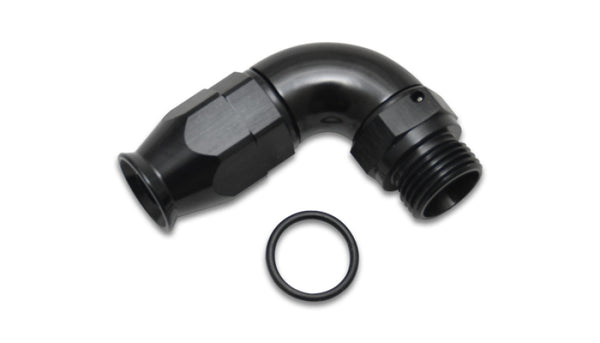 Vibrant -10AN 90 Degree Elbow Hose End Fitting for PTFE Lined Hose - Bull Strap
