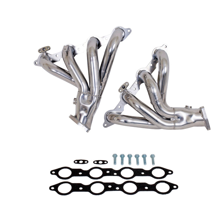 BBK 97-99 Corvette C5 LS1 Shorty Tuned Length Exhaust Headers - 1-3/4 Silver Ceramic - Bull Strap