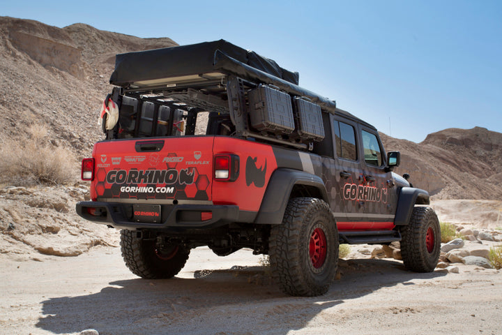 Go Rhino 19-21 Jeep Gladiator XRS Overland Xtreme Rack - Black - Bull Strap