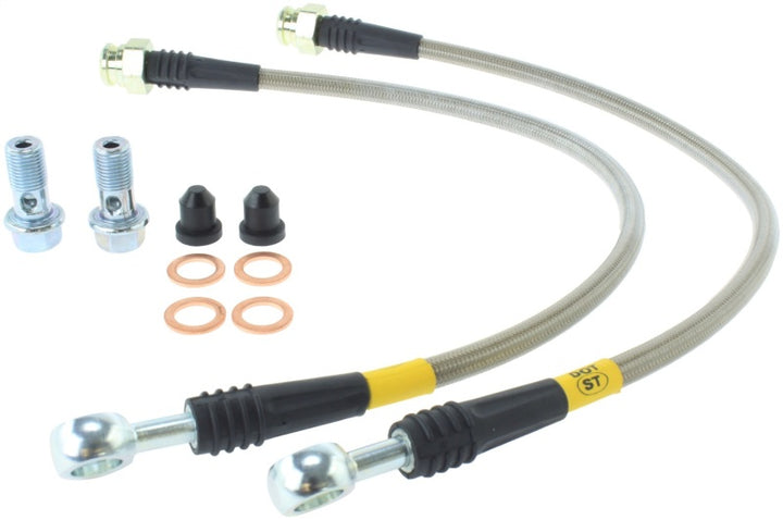 StopTech 06-10 Chevrolet Corvette Z06 Stainless Steel Rear Brake Lines - Bull Strap