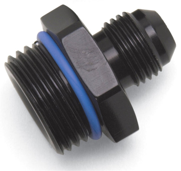 Russell Performance -10 AN Male Flare to -8 SAE Male Port Adapter Fitting - Black Anodized - Bull Strap