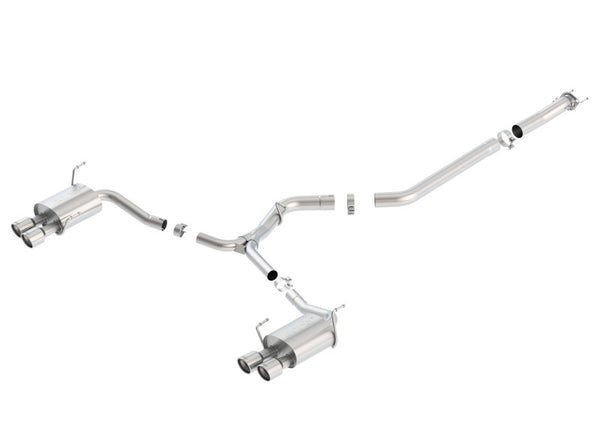 Borla 15-16 Subaru WRX / STI 2.5L S-Type Cat-Back Exhaust Quad Rd RL Tips - Bull Strap