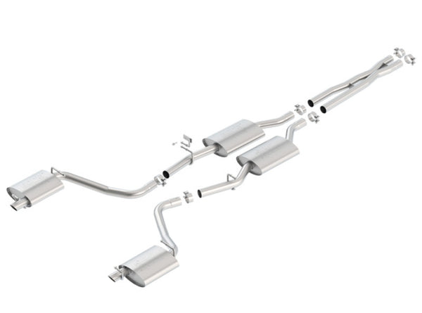 Borla 15-16 Dodge Charger 3.6L V6 ATAK Cat Back Exhaust (Uses Factory Valence) - Bull Strap