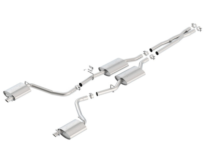 Borla 15-16 Dodge Charger 3.6L V6 ATAK Cat Back Exhaust (Uses Factory Valence) - Bull Strap