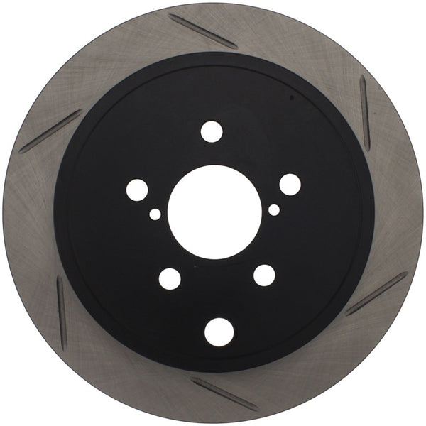 StopTech Power Slot 08-10 WRX Rear Left Slotted Rotor - Bull Strap