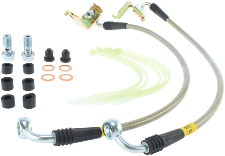 StopTech 03-08 Dodge Viper Stainless Steel Front Brake Line Kit - Bull Strap